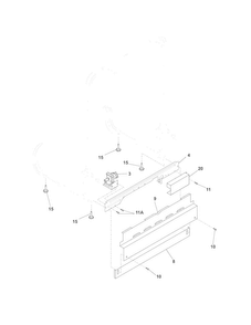 Frame Diagram and Parts List for  Westinghouse Dishwasher