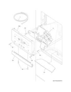 Part Location Diagram of 242270102 Frigidaire Dispenser Funnel Guide