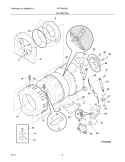 MOTOR/TUB Diagram and Parts List for  Westinghouse Washer