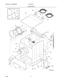 CABINET/TOP Diagram and Parts List for  Westinghouse Washer