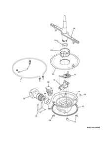 Motor & Pump Diagram and Parts List for  Westinghouse Dishwasher