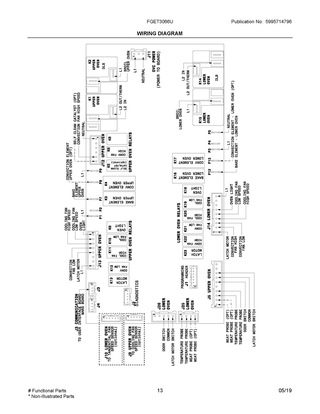 Wiring Diagram Diagram and Parts List for  Frigidaire Wall Oven