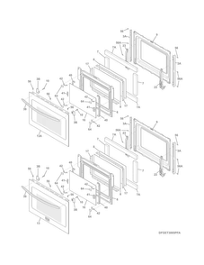Doors Diagram and Parts List for  Frigidaire Wall Oven