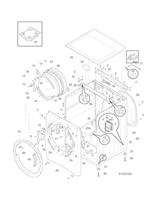 Cabinet/top Panel Diagram and Parts List for  Electrolux Washer