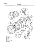WSHR TUB, MOTOR Diagram and Parts List for  Frigidaire Washer