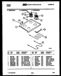 COOKTOP AND BROILER PARTS Diagram and Parts List for  Gibson Range