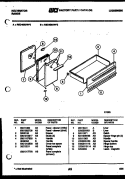 DRAWER Diagram and Parts List for  Kelvinator Range