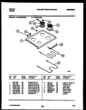 COOKTOP AND BROILER PARTS Diagram and Parts List for  Gibson Range