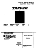 COVER Diagram and Parts List for  Tappan Wall Oven
