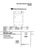 COVER Diagram and Parts List for  Westinghouse Dryer