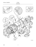 MOTOR/TUB Diagram and Parts List for  Electrolux Washer