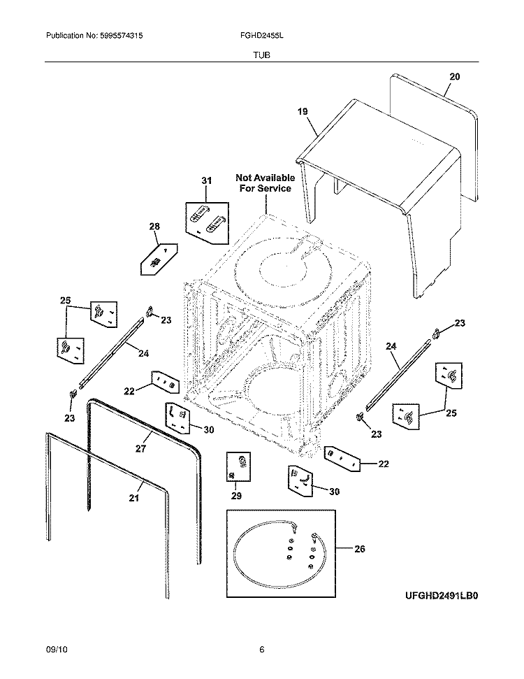 Part Location Diagram of 5304475598 Frigidaire Heating Element