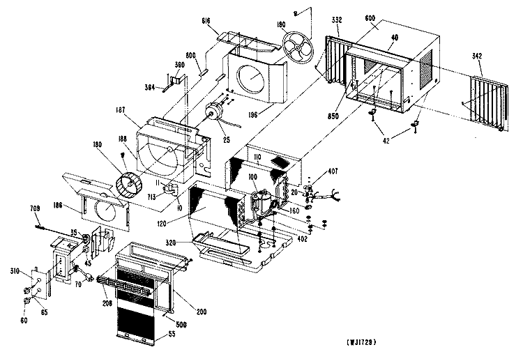 Part Location Diagram of WJ28X273 GE THERMOSTAT
