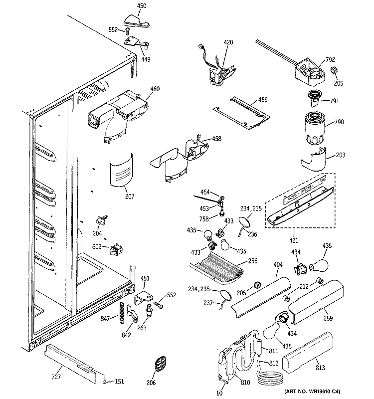 Part Location Diagram of WR55X10424 GE INTERFACE CUSTOMER Assembly