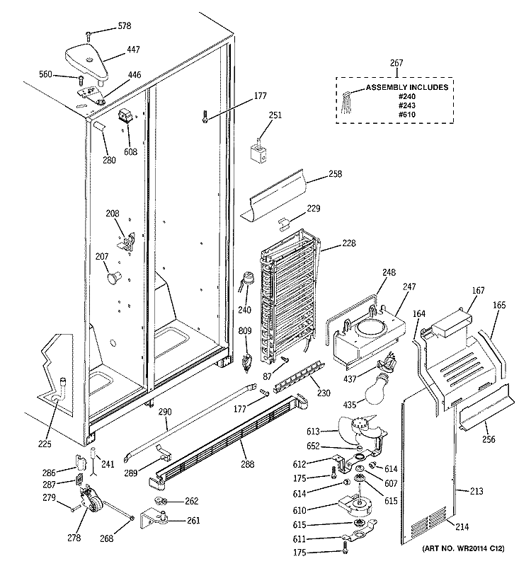 Part Location Diagram of WR17X10780 GE DUCT AIR