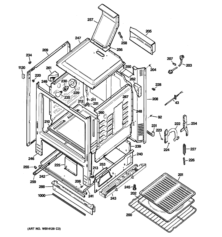 Part Location Diagram of WB35K10157 GE INSULATION OVEN WRAP