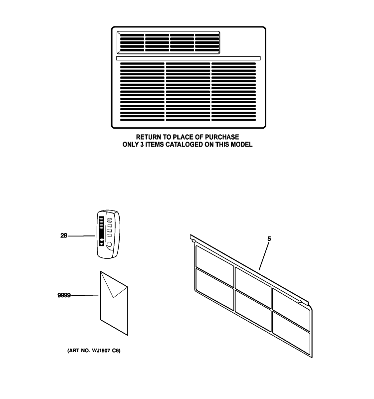 Part Location Diagram of WJ71X10671 GE FILTER SUB-Assembly
