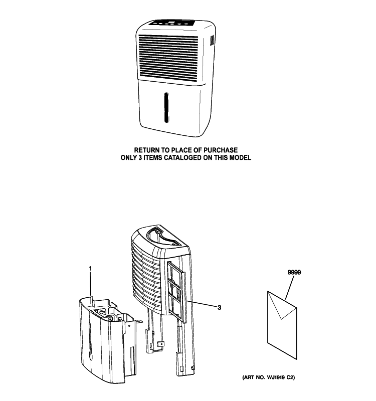 Part Location Diagram of WK10X10012 GE WATER BUCKET Assembly