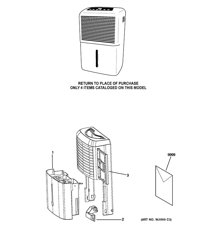 Part Location Diagram of 49-7707 GE USE & CARE MANUAL