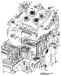 Section Diagram and Parts List for  General Electric Range