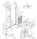 FREEZER SECTION Diagram and Parts List for  Hotpoint Refrigerator