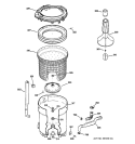 TUB, BASKET & AGITATOR Diagram and Parts List for  Hotpoint Washer