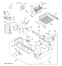 Part Location Diagram of WR17X23255 GE Refrigerator Ice Bucket and Auger Assembly