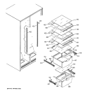 Part Location Diagram of WR32X10834 GE Vegetable Drawer - Clear
