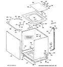 CABINET, COVER & FRONT PANEL Diagram and Parts List for  Hotpoint Washer