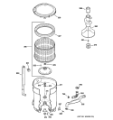 TUB, BASKET & AGITATOR Diagram and Parts List for  General Electric Washer