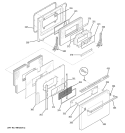 DOOR Diagram and Parts List for  General Electric Wall Oven