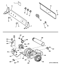 BACKSPLASH, BLOWER & MOTOR ASSEMBLY Diagram and Parts List for  General Electric Dryer