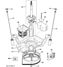 SUSPENSION, PUMP & DRIVE COMPONENTS Diagram and Parts List for  General Electric Washer