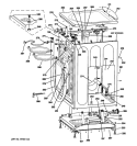 CABINET & TOP PANEL Diagram and Parts List for  General Electric Washer