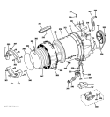 TUB & MOTOR Diagram and Parts List for  General Electric Washer