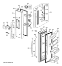 FRESH FOOD DOORS Diagram and Parts List for  General Electric Refrigerator