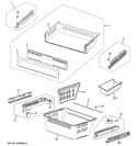 FREEZER SHELVES Diagram and Parts List for  General Electric Refrigerator
