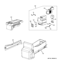 ICE MAKER & DISPENSER Diagram and Parts List for  General Electric Refrigerator