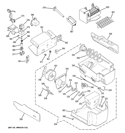 Part Location Diagram of WR17X11447 GE Ice Bucket and Auger Assembly