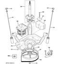 SUSPENSION, PUMP & DRIVE COMPONENTS Diagram and Parts List for  Hotpoint Washer