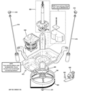 SUSPENSION, PUMP & DRIVE COMPONENTS Diagram and Parts List for  General Electric Washer