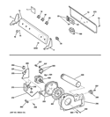 BACKSPLASH, BLOWER & DRIVE ASSEMBLY Diagram and Parts List for  General Electric Dryer