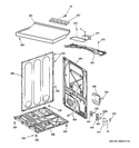 CABINET & TOP PANEL Diagram and Parts List for  General Electric Dryer