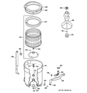 TUB, BASKET & AGITATOR Diagram and Parts List for  Hotpoint Washer