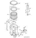 TUB, BASKET & AGITATOR Diagram and Parts List for  General Electric Washer