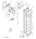 FREEZER DOOR Diagram and Parts List for  General Electric Refrigerator