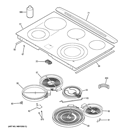 COOKTOP Diagram and Parts List for  General Electric Wall Oven