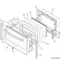 LOWER DOOR Diagram and Parts List for  General Electric Wall Oven