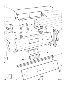 CONTROL PANEL Diagram and Parts List for  General Electric Range
