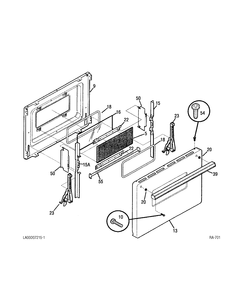 DOOR ASSEMBLY Diagram and Parts List for  General Electric Range